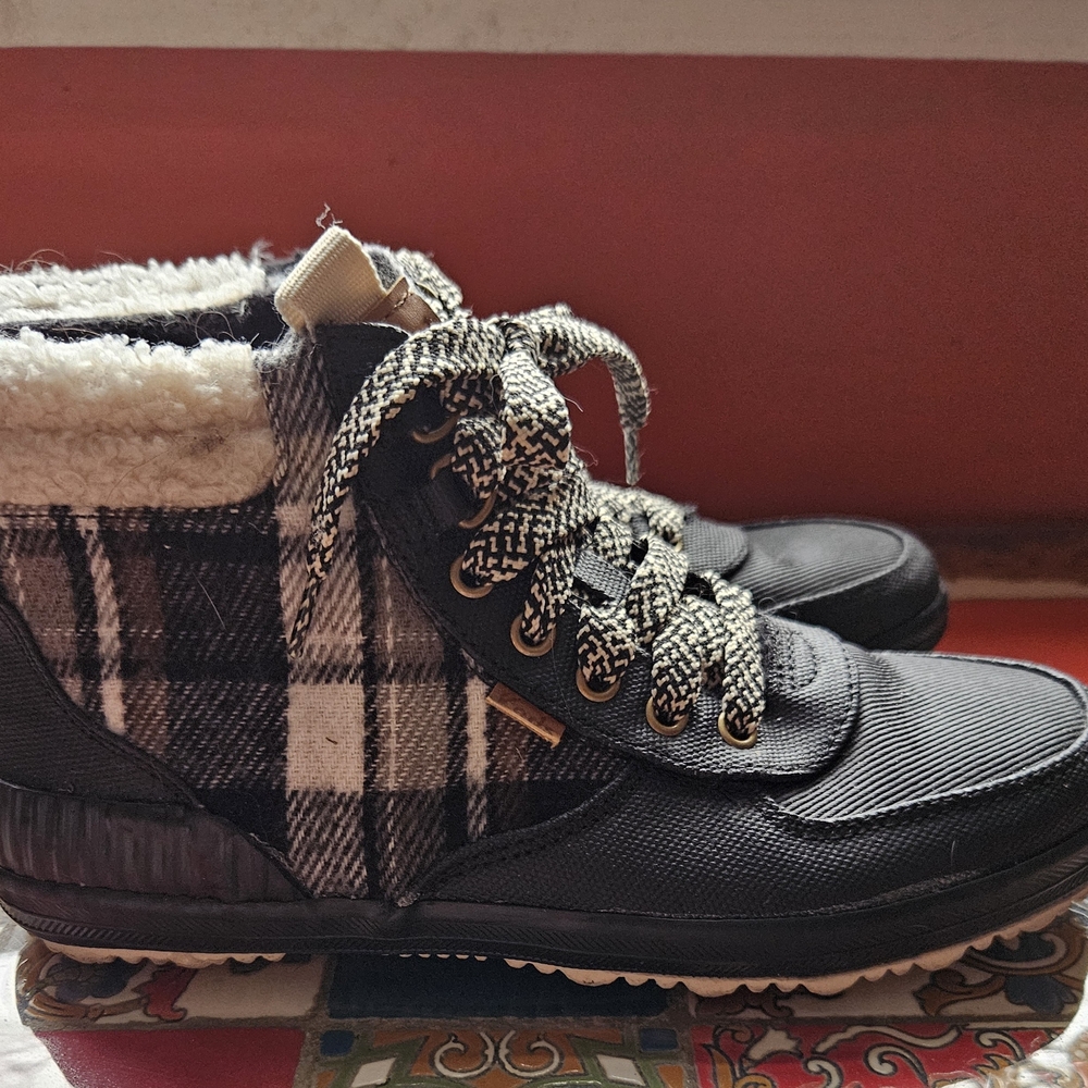 Plaid Black and White Keds Booties